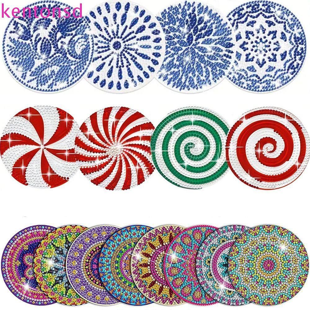Pinturas De Diamante Acrílicas KENTONSD , Kit De Porta-Copos De Pintura De Mandala Brilhante , Durável