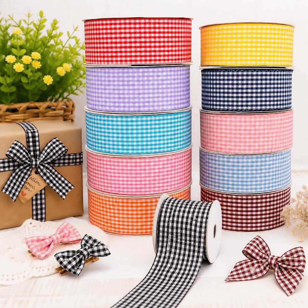 Fita Xadrez 38mm para Laços de São João Quadrilha Festa Junina Decoração Bandeirinhas Tiaras e Chapéu Junino