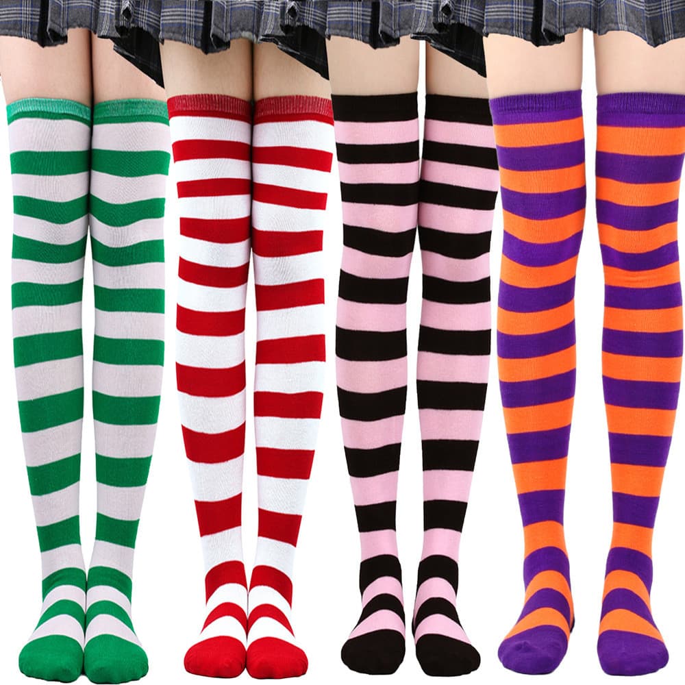 Anime meias joelho meias listradas meias de natal adereços de Halloween cosplay meias de festa
