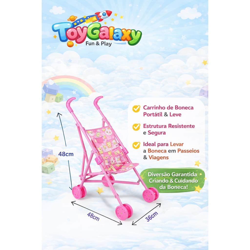 Carrinho De Boneca Brinquedos Bebe Menina Infantil Luxo Carrinho De Boneca Passeio Luxo Bebê Reborn