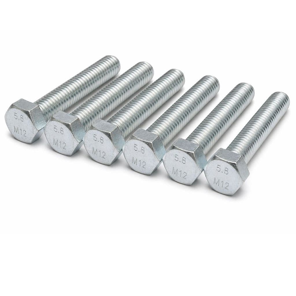 kIT 6 ParafusoS Sextavado M12x60 DIN933 5.8 Zincado P/ Betoneira CSM 400L   20003012