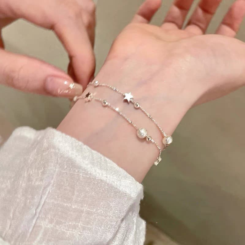 Pulseira Estrela , De Contas Camada Dupla Feminina , Joias Femininas , Presente De Casal No Atacado
