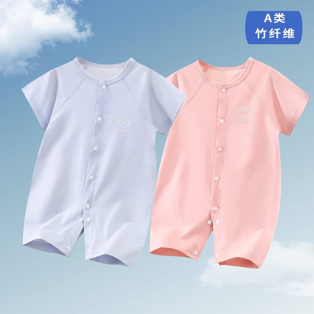 Macacão de bebê verão estilo fino Lyocell ar condicionado roupas recém-nascidos pijamas macacão bebê verão mangas curtas