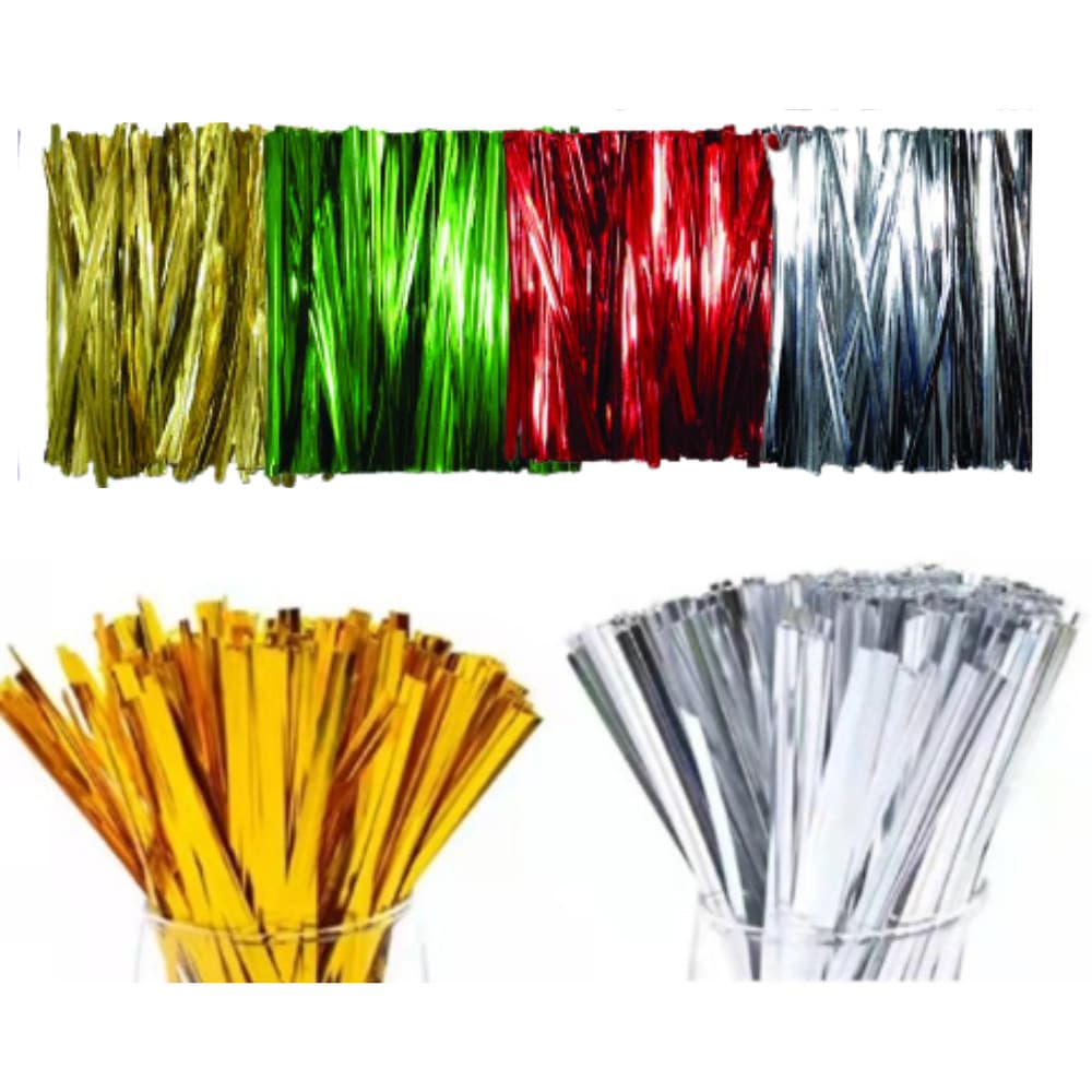 Kit 100/200/300 Fecho Amarrilho Metálico  Lacre, Arame, Amarrar Lembrancinha,perfeita para  Decoração - 10cm