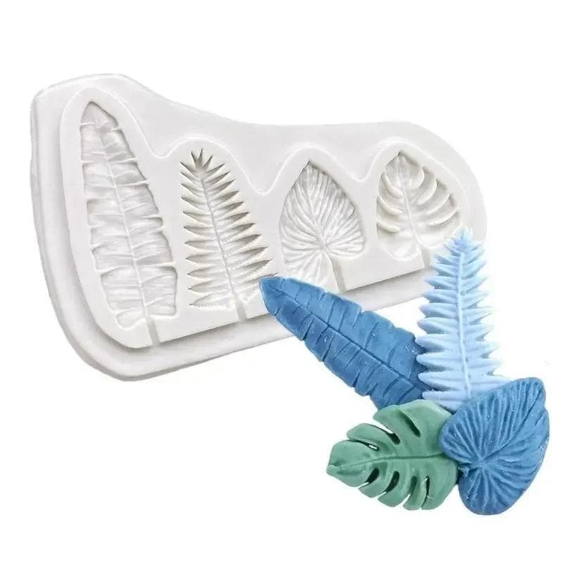 Molde De Bolo De Folha Criativa Silicone Chocolate Doces Cozimento Fudge Ferramenta De Decoração Em Forma De Leque Resin