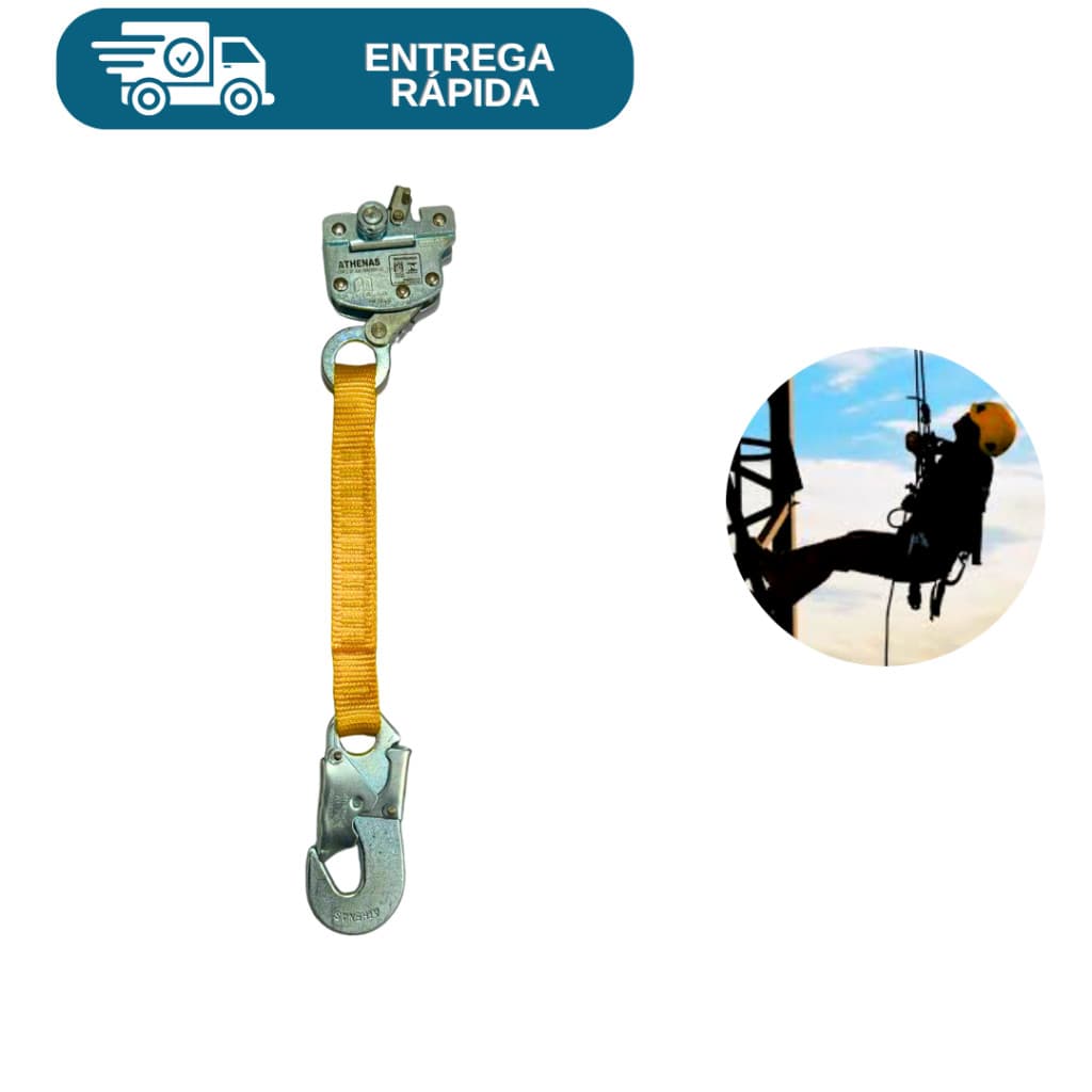 Trava Quedas Para Corda 12mm Com Extensor Athenas AT 7070 C Para Trabalho Em Altura