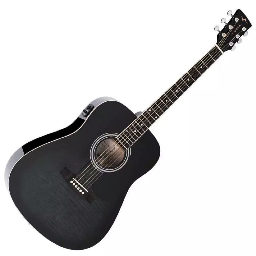 Violão Folk Elétrico Vck 380 Black Maple Flamed Vogga