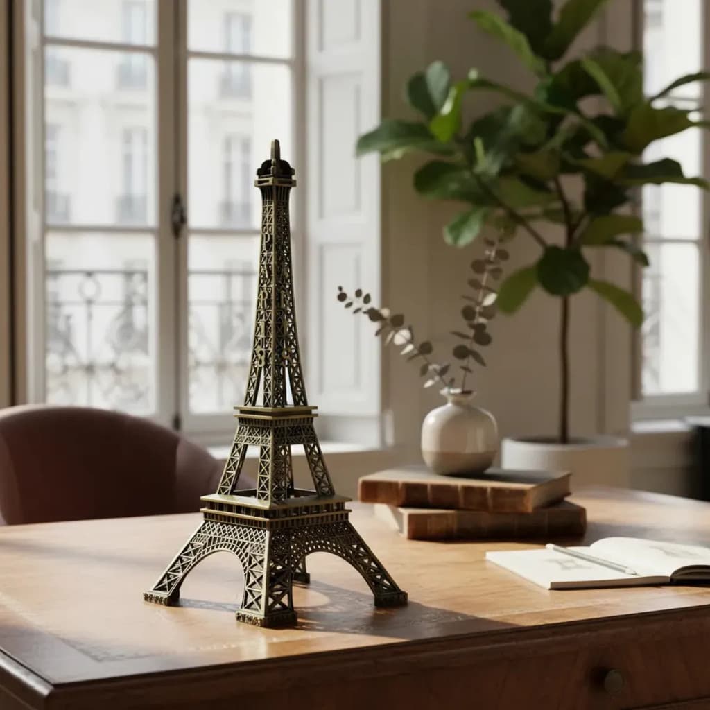 Torre Eiffel Paris Enfeite Miniatura Decoração De Metal 25cm