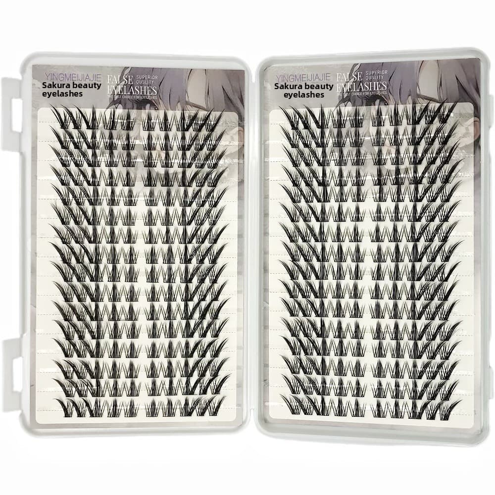 Pacote de grande capacidade de 32 fileiras estilo coreano coelho de nove caudas cílios postiços simulação Natural segmen