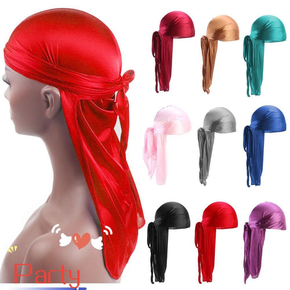 Lenço de Cabeça Elástico Ajustável para Quimioterapia PARTY, Bandana Pré-Amarrada, Durag de Seda/Multicolorido 632