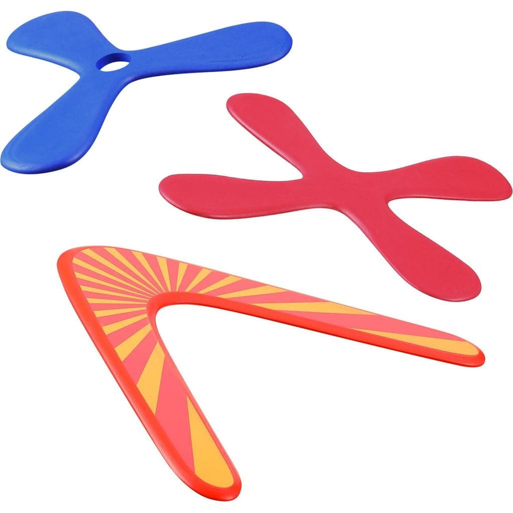 Tatuo Set of 3 Returning Boomerang, Wood and Soft Boomerang for Athletes, Sports Game Toy to Beginners, Young Throwers (
