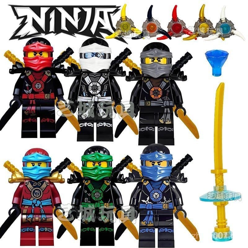 Edição de Colecionador 2025 Ninjago Temporada 5 Minifigura com Impressão Dupla Jiko Zan Arma Dardo Brinquedo Educativo d