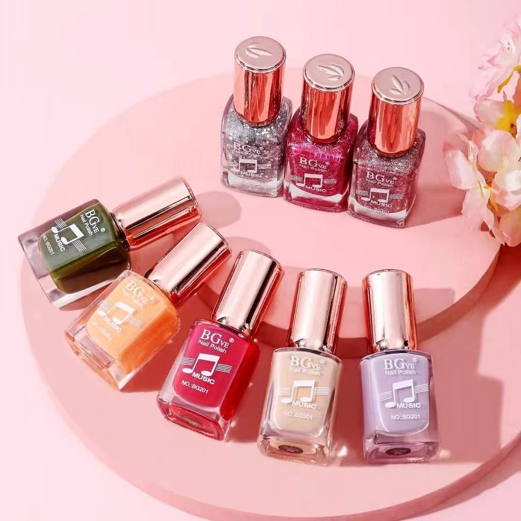 BGVE Micro Cola Moda Esmalte Não Descascável Esmalte Colorido Ameixa Vermelho Abacate Cor 14ML