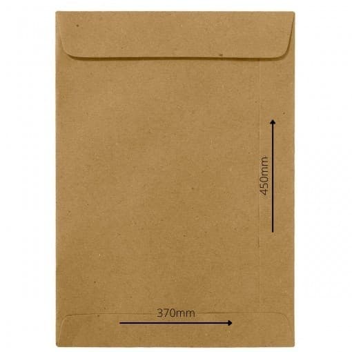 ENVELOPE PARDO/NATURAL/KRAFT 370MM X 450MM PACOTE/10 UNIDADES