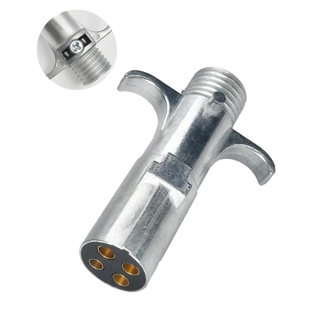Conector de Fiação Redondo de 4 Pinos, Conector Macho - Conector Redondo de 4 Vias para Reboque, Compatível com Fiação d