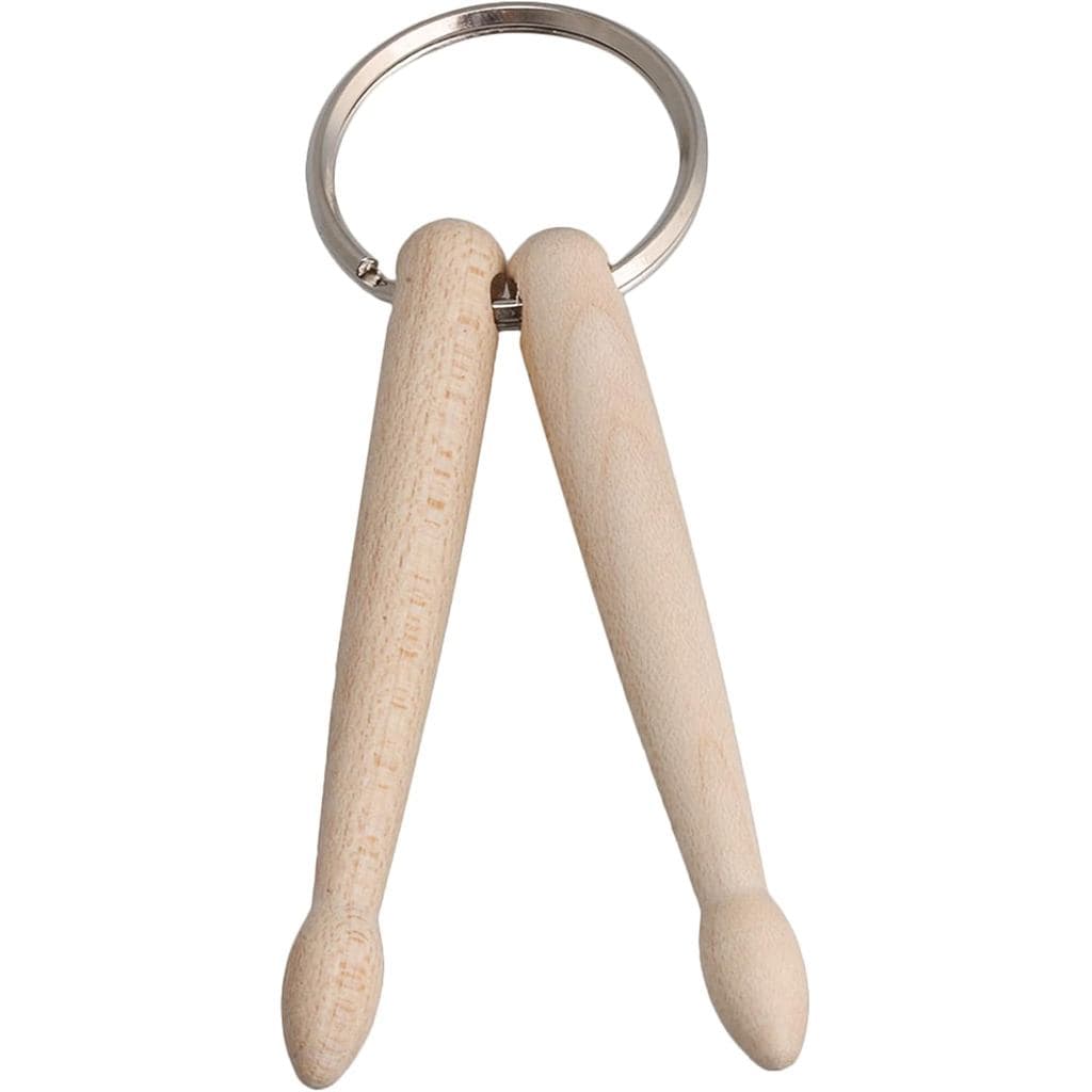 BQLZR 90mm Mini Natural Wood Keychain Drum 2 Sticks Drumsticks Percussion Key Ring Chain Keyrings