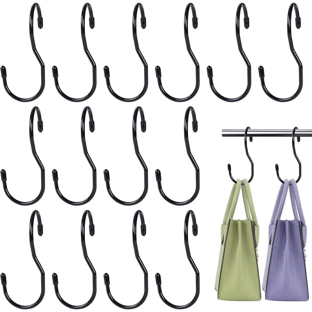 Suporte para Bolsas JOHOUSE para Armário, 14 Peças de Ganchos em Forma de S Bolsas, Ganchos de Grande Tamanho para