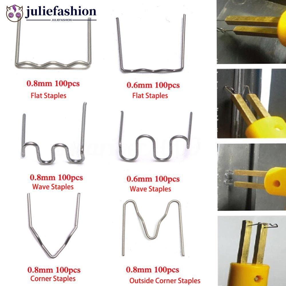 JULIEFASHION 100 Peças Grampos De Grampeador Quente Para Ferramenta De Soldador De Plástico Kit De Reparo De-Choque Dani