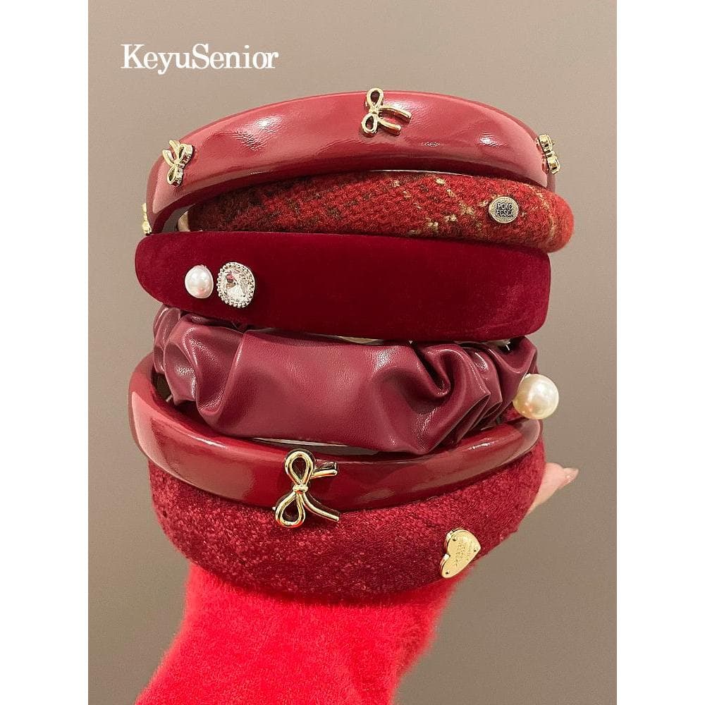Encore vermelho bandana feminino 2025 novo estilo rosto lavagem bandana high-End estilo ocidental moda Headwear cabeça a