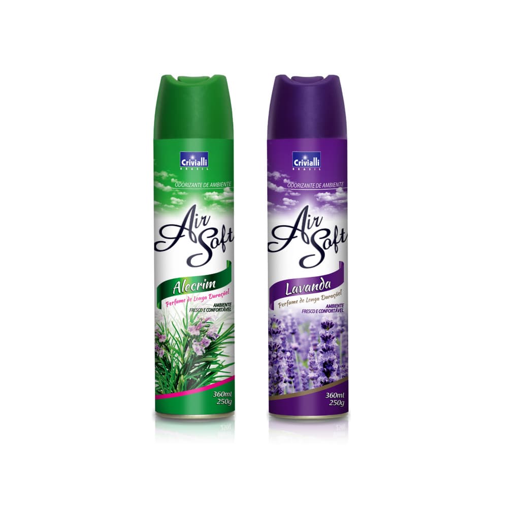 Kit 2 Odorizantes Air Soft Crivialli 360ml - Alecrim + Lavanda | Perfume Premium para Casa