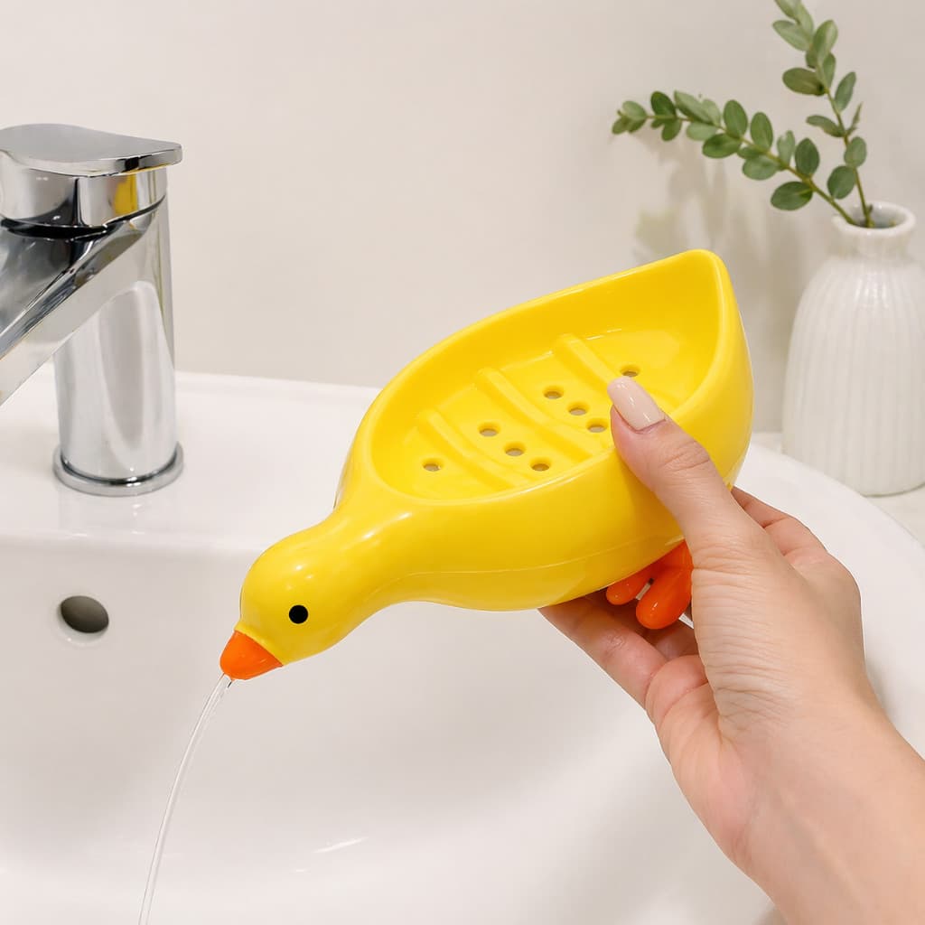 Saboneteira Porta Sabonete Pato Com Drenagem Banheiro Cozinha Decoração Patinho