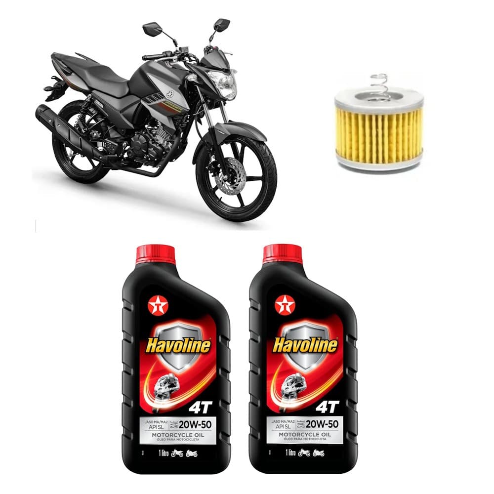 Kit Troca De Óleo Texaco havoline 20w50 Yamaha Ys150 Fvc041