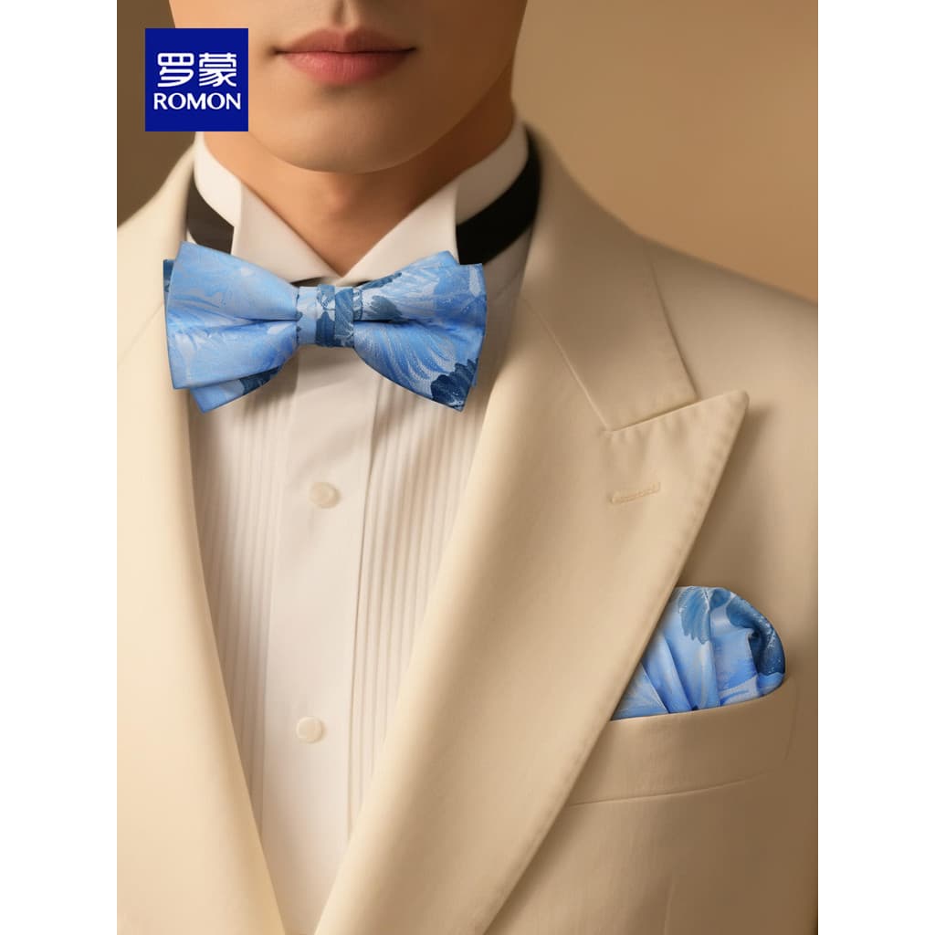 Homens gravata borboleta bolso quadrado conjunto estilo britânico High-End Retro casamento noivo padrinhos terno arco le