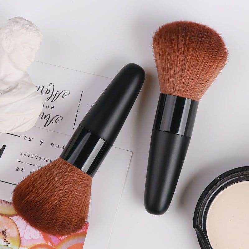 Mini escova portátil para pó solto, pincel para contorno, Blush, pó, fofo, macio, maquiagem, sem fiapos, rosto, grau pro