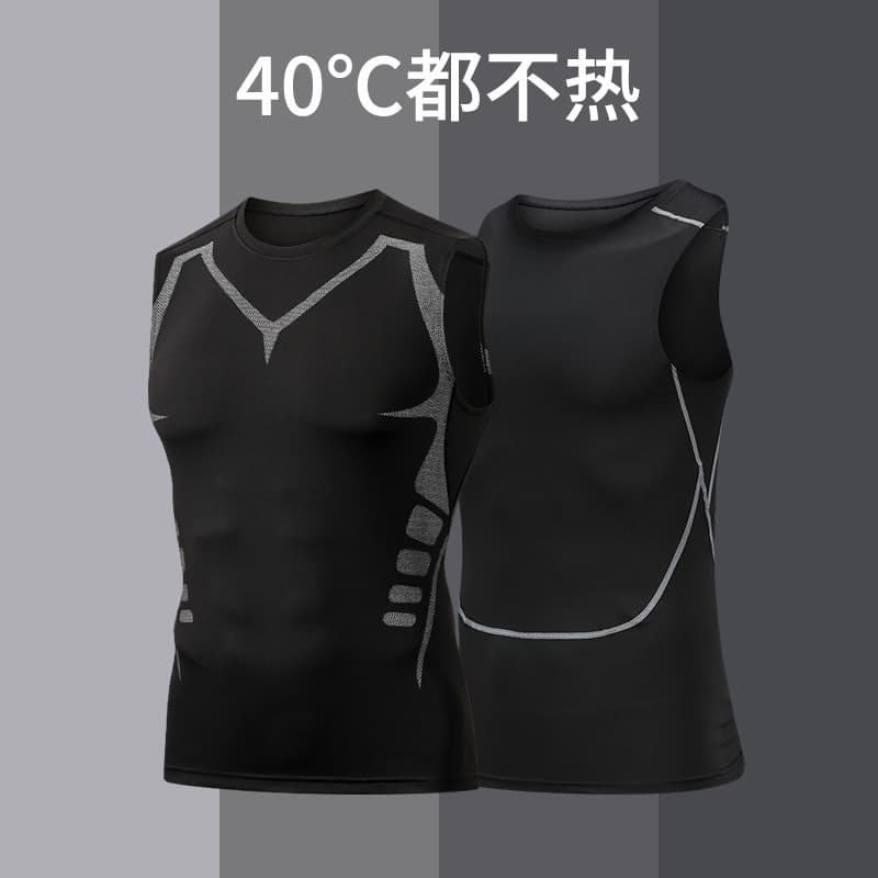 Colete de Fitness masculino seda gelo verão fino sem mangas esportes americano roupas de secagem rápida colete solto tre