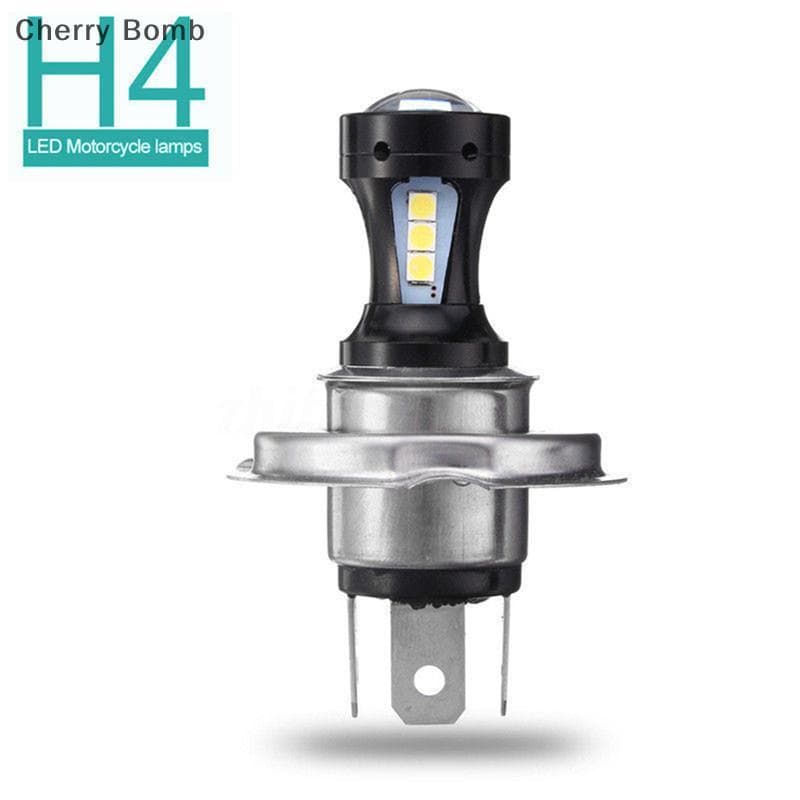 (Bomba Cereja) H4 Motocicleta 3030 18 SMD LED Farol Cabeça Lâmpada 6500K 12-24v12-24v Novo