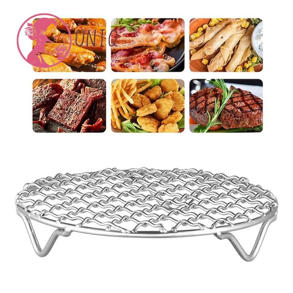 Rack Para Fritadeira De Ar UNIQ , Grelha Redonda Empilhável , Aço Inoxidável Com Assar A Vapor Pés