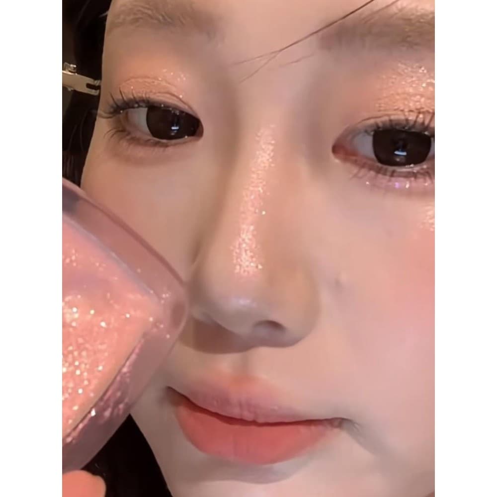 Doce menina japonesa vermelha branca!Brilho de água Blush creme multiuso alto brilho Flash fino brilho Natural tridimens