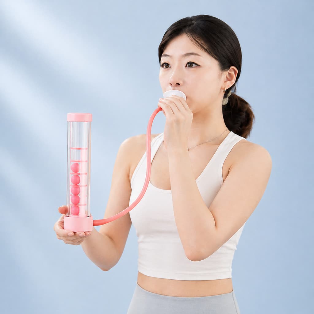 Exercitador Treinador Respiratório Diafragma Ajustável Manual Exercício Pulmonar Fitness