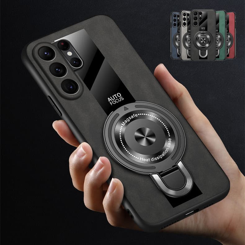 Luxuosa Capa Para Samsung S26 Plus S26 Ultra S25 S24 S23 Plus Ultra FE Telefone Com Suporte Magnético De Couro capinha