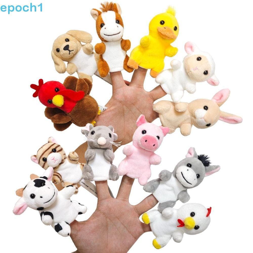 EPOCH1 Fantoche De Dedo , Mão Animal De Fazenda De Dramatização , Brinquedo Educacional De Pelúcia De Fantoches Kawaii