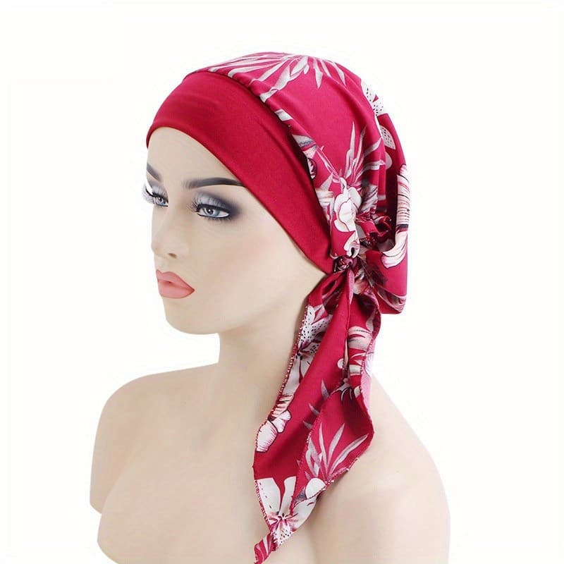 Turbante Elástico com Estampa Paisley, Boné Casual, Lenço de Cabeça
