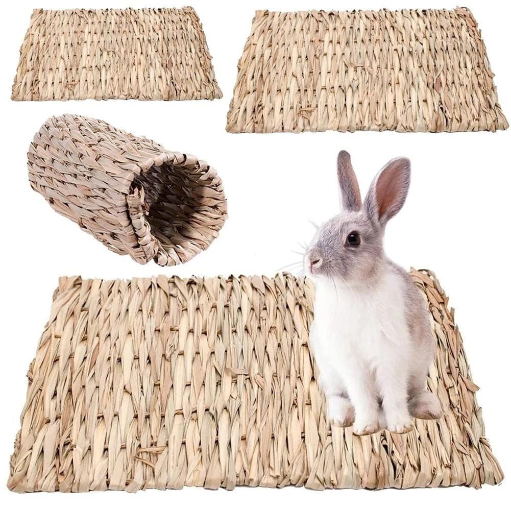 Palha Tecido Pet Mastigar Esteira Almofada Casa Para Animais De Estimação Gaiola Acessórios Hamster Coelho Chinchila Cob