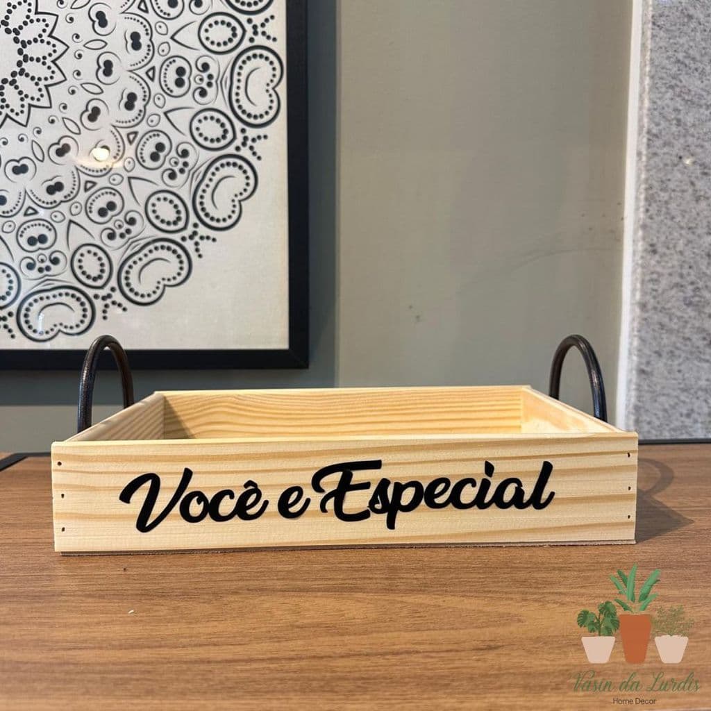 Bandeja M com frases em MDF cru para Dia das Mães café da manhã e cestas personalizadas pronta para decorar