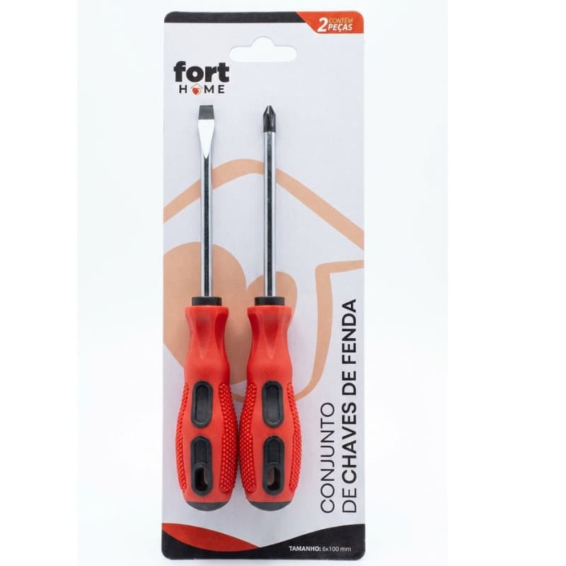 Kit Conjunto De Ferramentas 02 pçs Chave De Fenda + Chave Philips