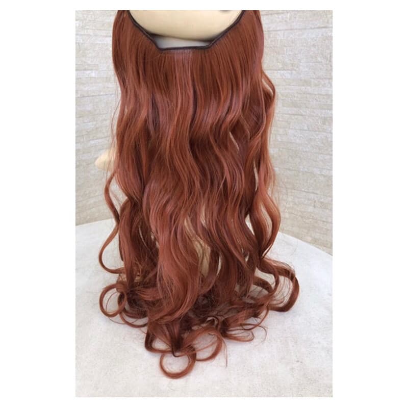 Cabelo aplique tic tac cor 350# ruivo acobreado ondulado e liso 140gramas fibra organico