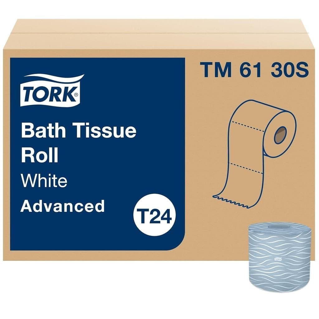 Rolo de Papel Higiênico Tork Advanced 2 camadas, Biodegradável 4x3,75", 500 folhas/rolo, 48 rolos/caixa, TM6130S