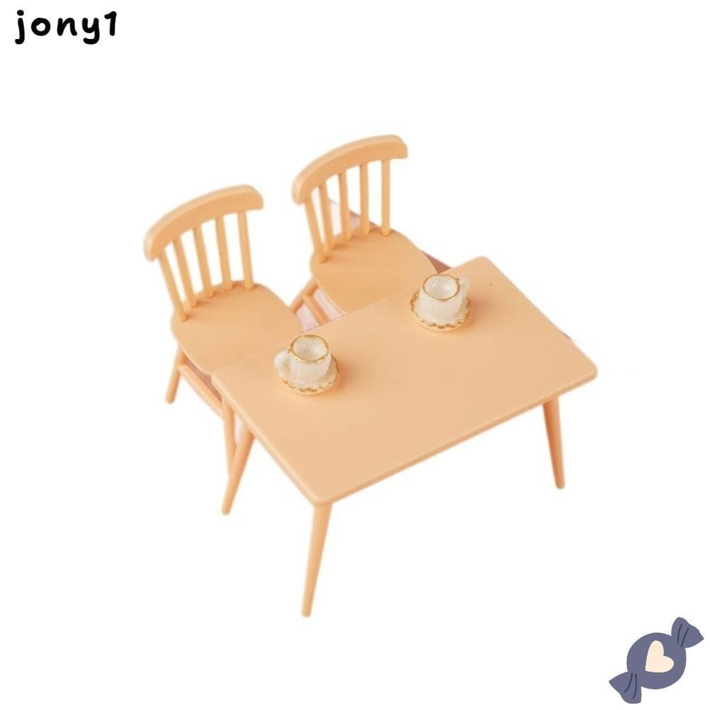THUY 1 Conjunto De Modelo De Mesa E Cadeira Em Miniatura , Ornamento Detalhado De Cena De Mini Casa De Bonecas , Brinque