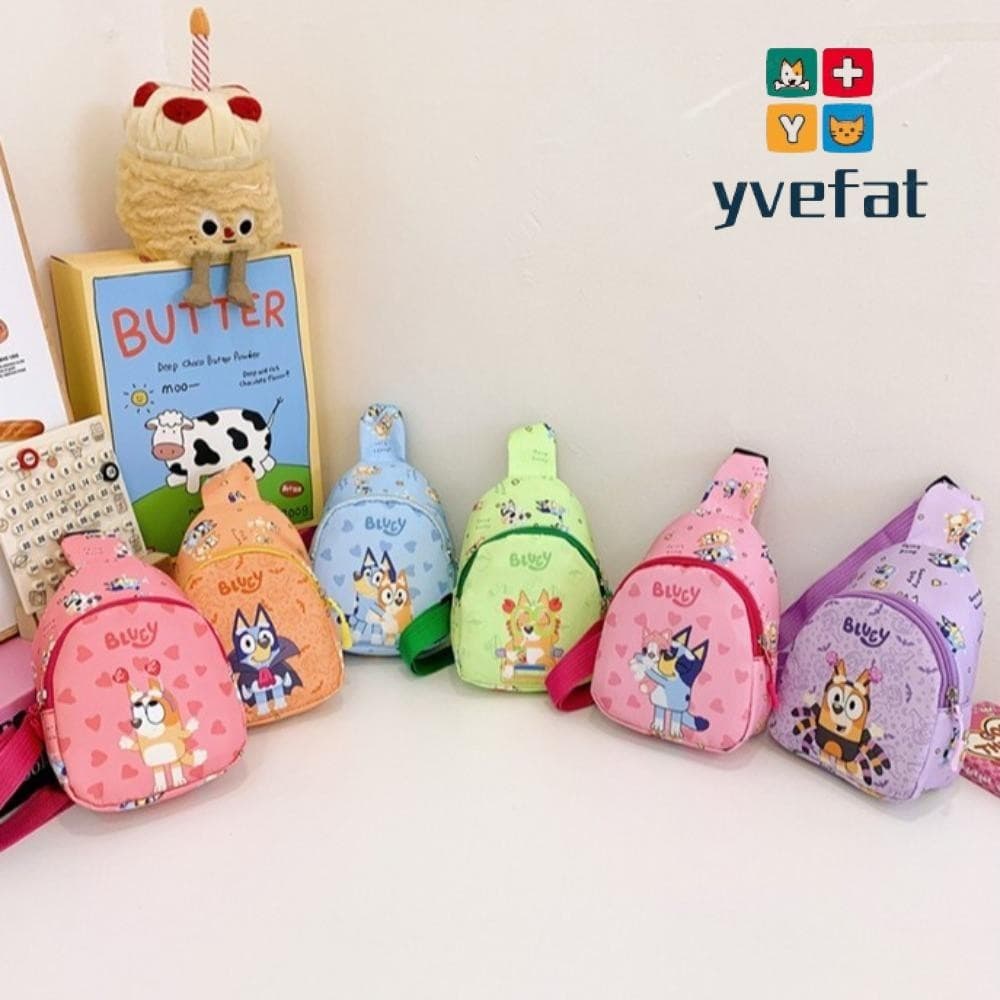 Bolsa De Peito YVEFAT , Crossbody De Cães De Desenho Animado De Bingo , Mochila Com Zíper Colorida E Fofa Para Crianças