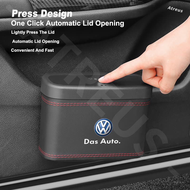 Volkswagen Multifuncional Carro Lata De Lixo Organizador Caixa De Armazenamento De Couro Para VW Polo T-Cross Gol Saveir