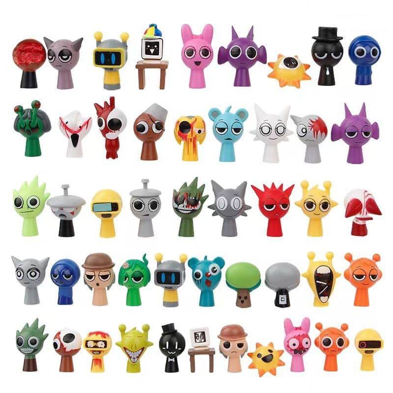 48 Pçs/Set 5cm Sprunki Figura Brinquedos Wenda Estatueta De Ação Simon Oren Tunner Ornamento Fãs Crianças Aniversário Pr