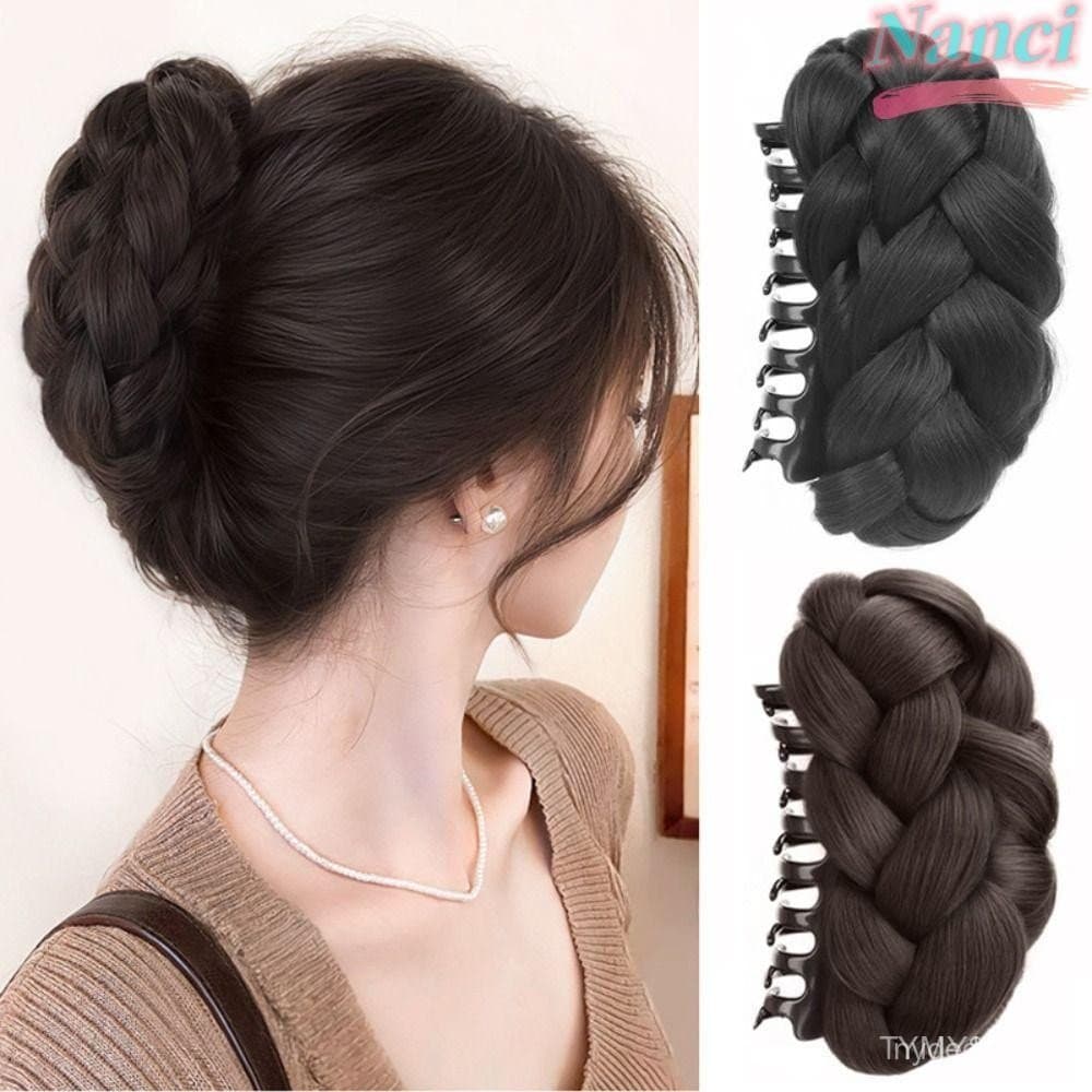 Presilha de Cabelo, Peruca Preta Sintética Marrom, Presilha de Cabelo Feminina Macia e Natural