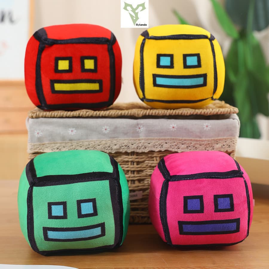 《Rytanda Geometry Dash》 Brinquedo de Pelúcia do Jogo Boneca de Pelúcia Macia de Anime Cartoon Presente de Aniversário