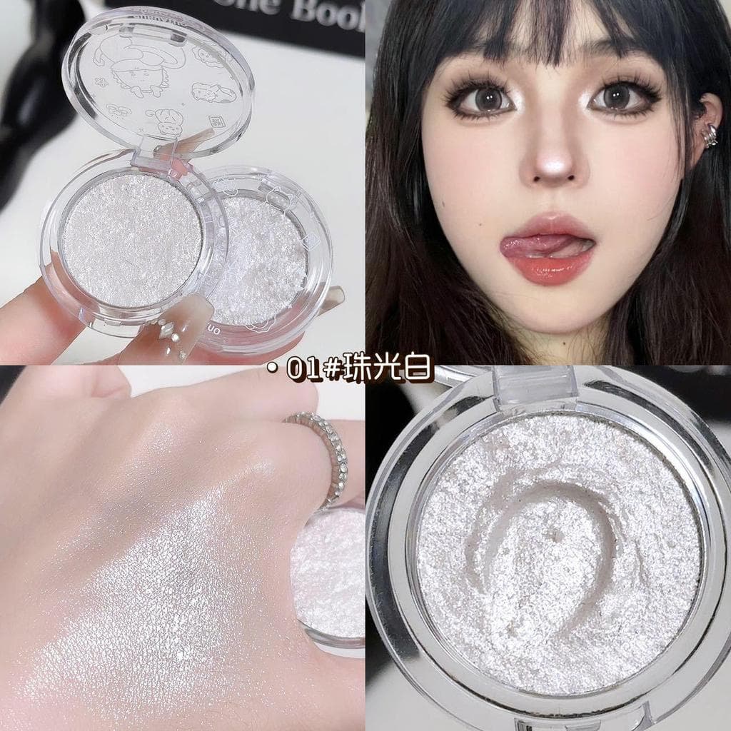Ferramenta útil para iluminar os olhos!Sombra branca fosca de alto brilho, ranhura média para rasgo, bicho-da-seda, suav