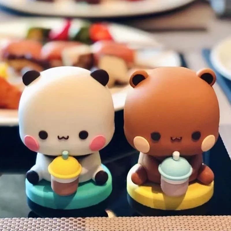 Figura de Ação Bubu Yiers Panda Dudu, Boneco Colecionável Kawaii, Decoração para Carro