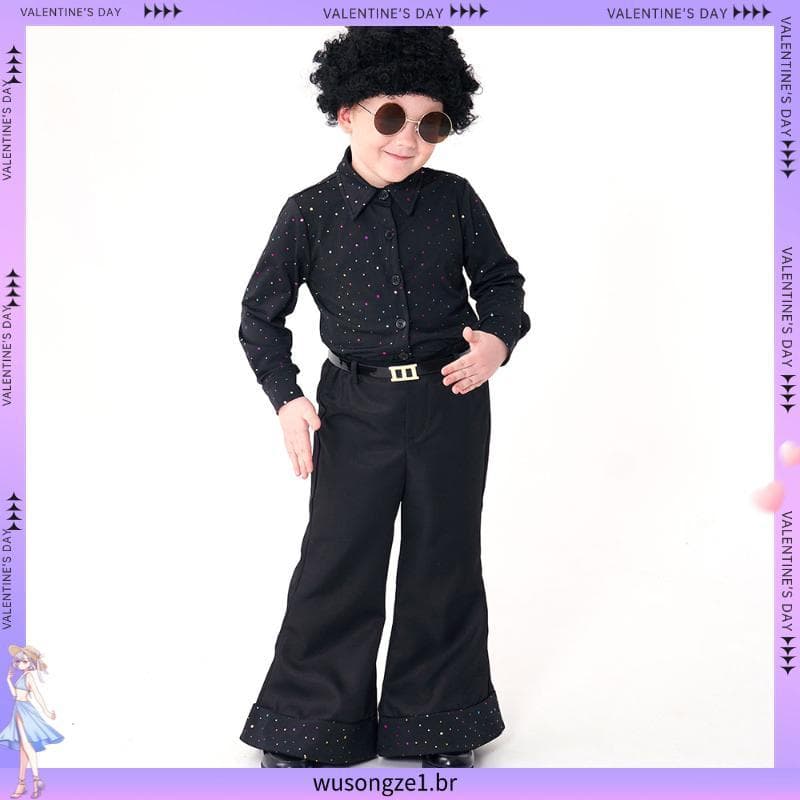 Novo Traje De Dia Das Crianças Criança Retro Europeu Americano 70s Discoteca Cantora Modelo Catwalk Show Halloween